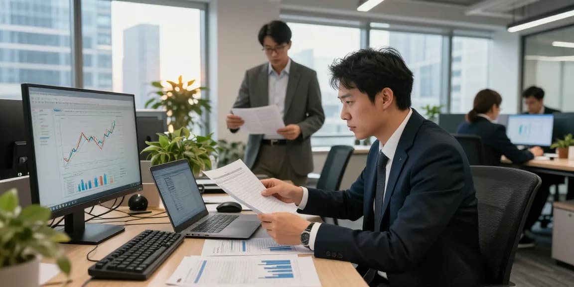 Investigators analyzing asset tracing data in a corporate setting