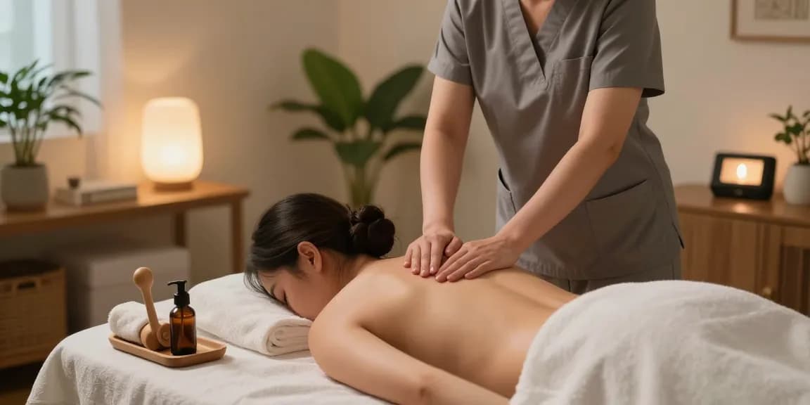 출장안마 session in a calming home setting with a professional therapist.