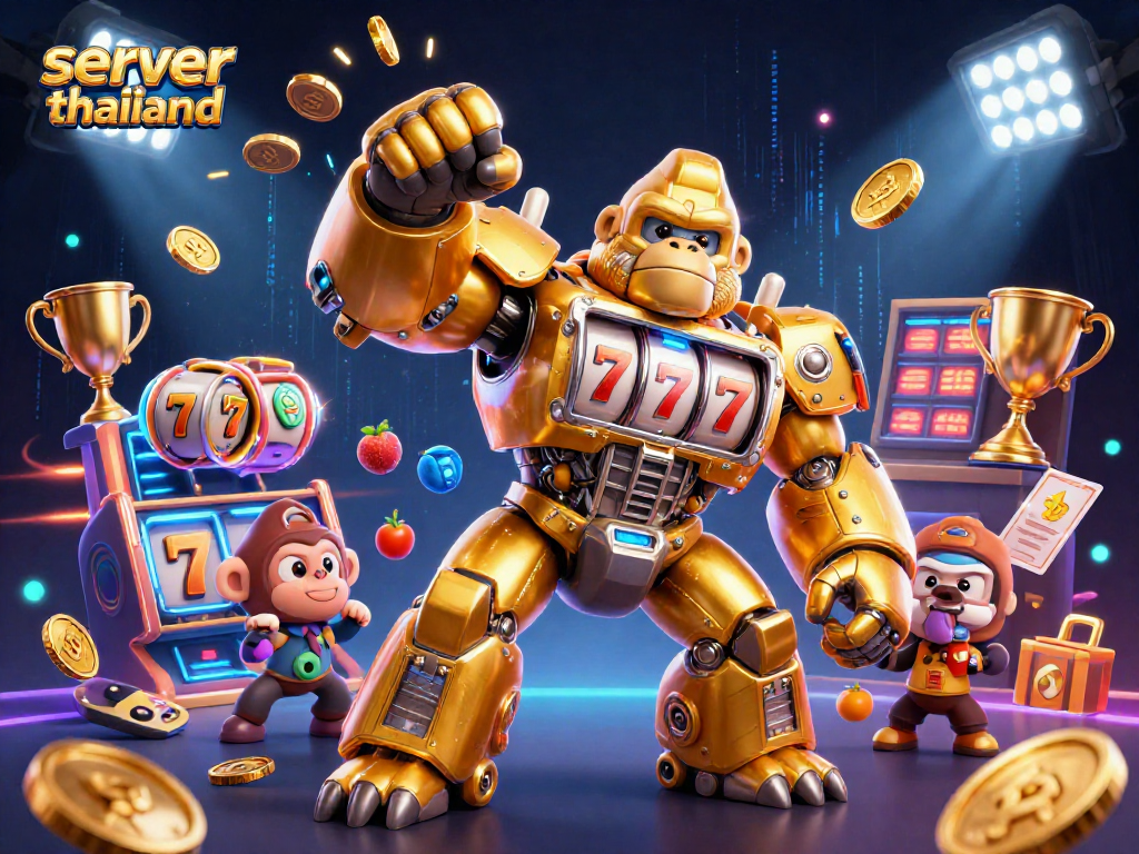 Engaging gameplay at server thailand with dynamic slots and golden gorilla mech.