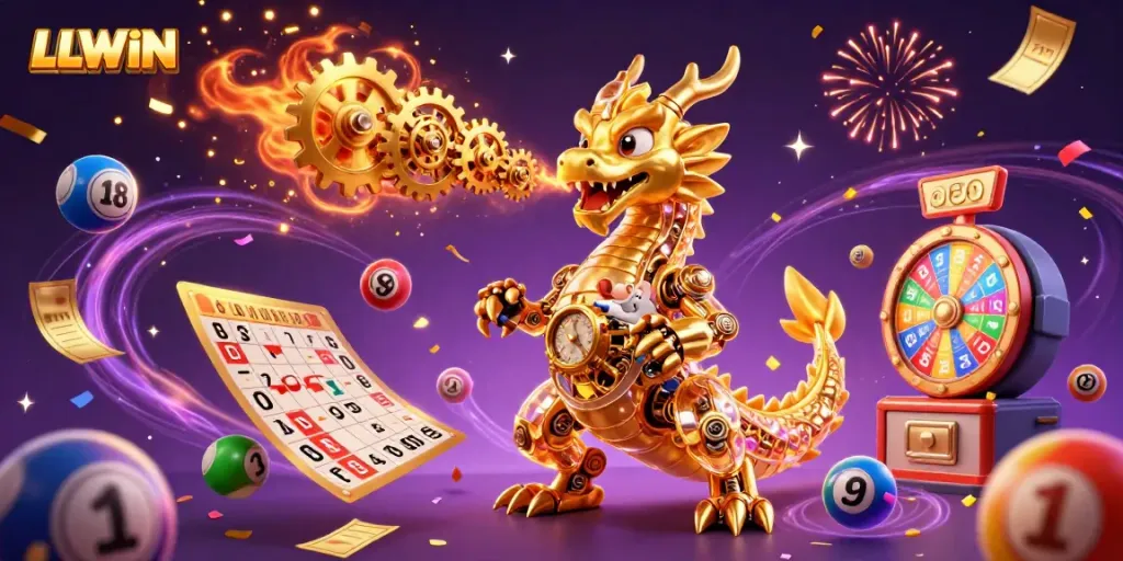 Experience thrilling gambling moments with LLWIN's vibrant and dynamic casino art showcasing excitement.