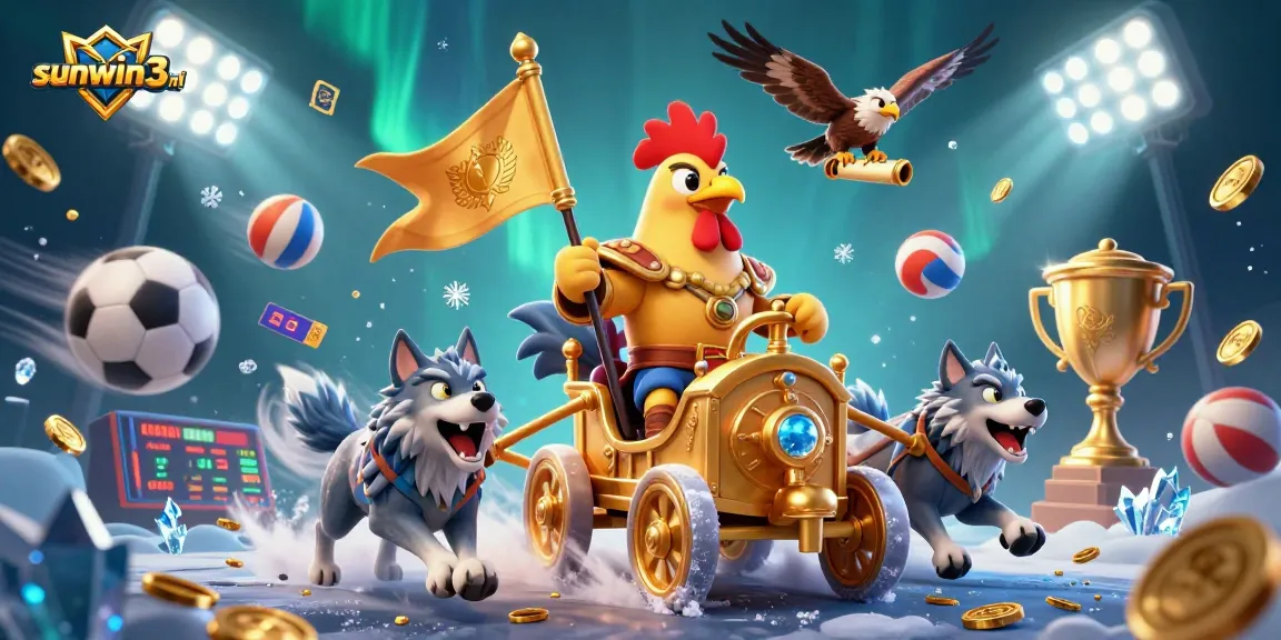 Win big at sunwin3 nl with thrilling 3D casino adventures featuring vibrant characters and sports elements.