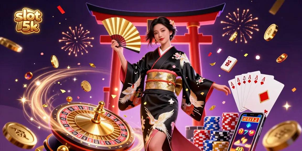 Experience thrilling wins at slot 5k, with rich visuals of a beautiful casino setting and gaming action.