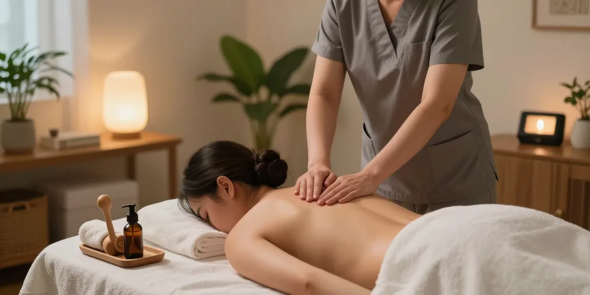 출장안마 session in a calming home setting with a professional therapist.
