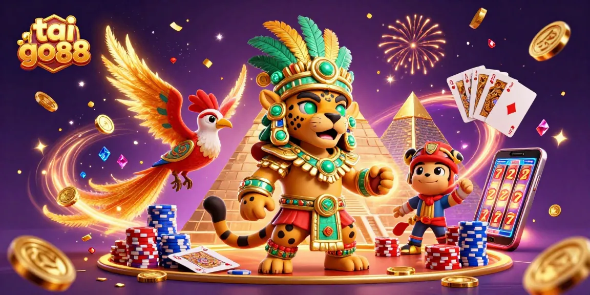 Experience the thrill of tai go88 with a vibrant casino scene filled with excitement, winning elements, and energy.