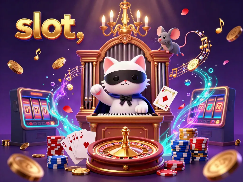 Spin the slot reels with vibrant 3D casino characters, gold coins, and vivid gaming elements.