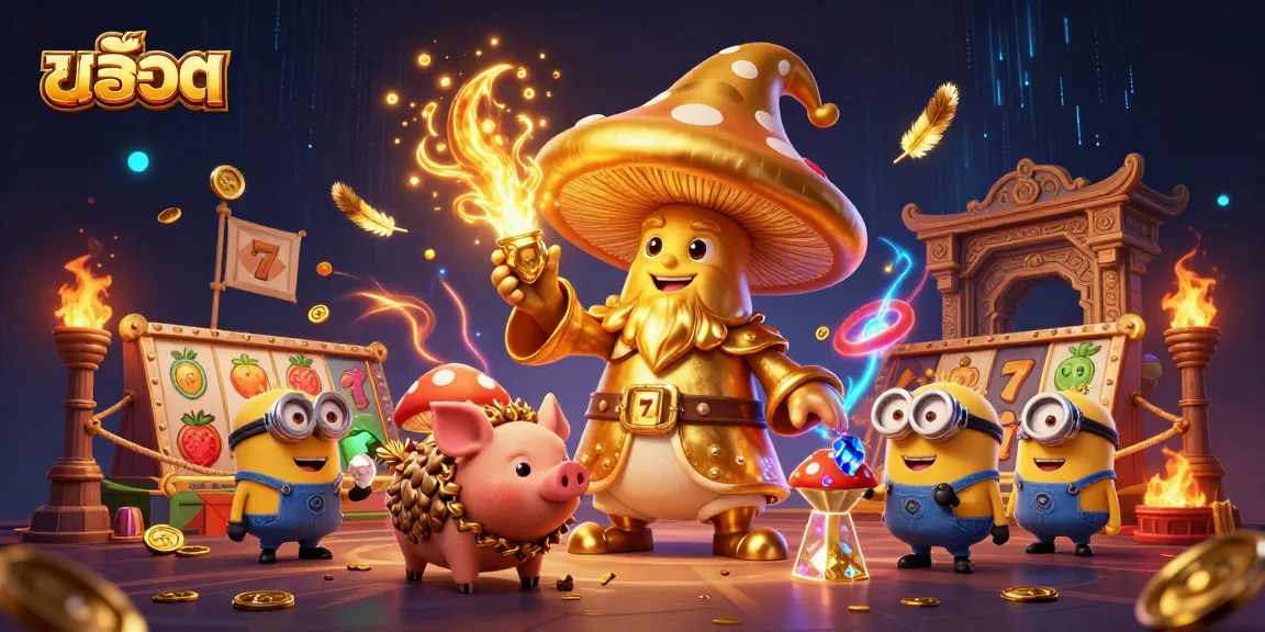 Spin wild slots with golden mushroom wizard and treasure-hunting truffle pig action