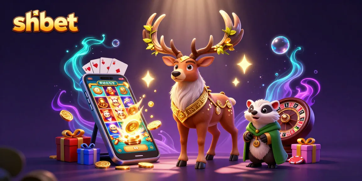 Experience thrilling gameplay at shbet with a vibrant scene of 3D characters and casino symbols.