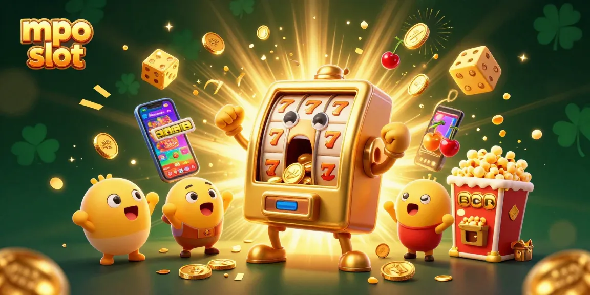 Experience the excitement of mpo slot as the golden machine hits the jackpot amidst cheering baby slots.