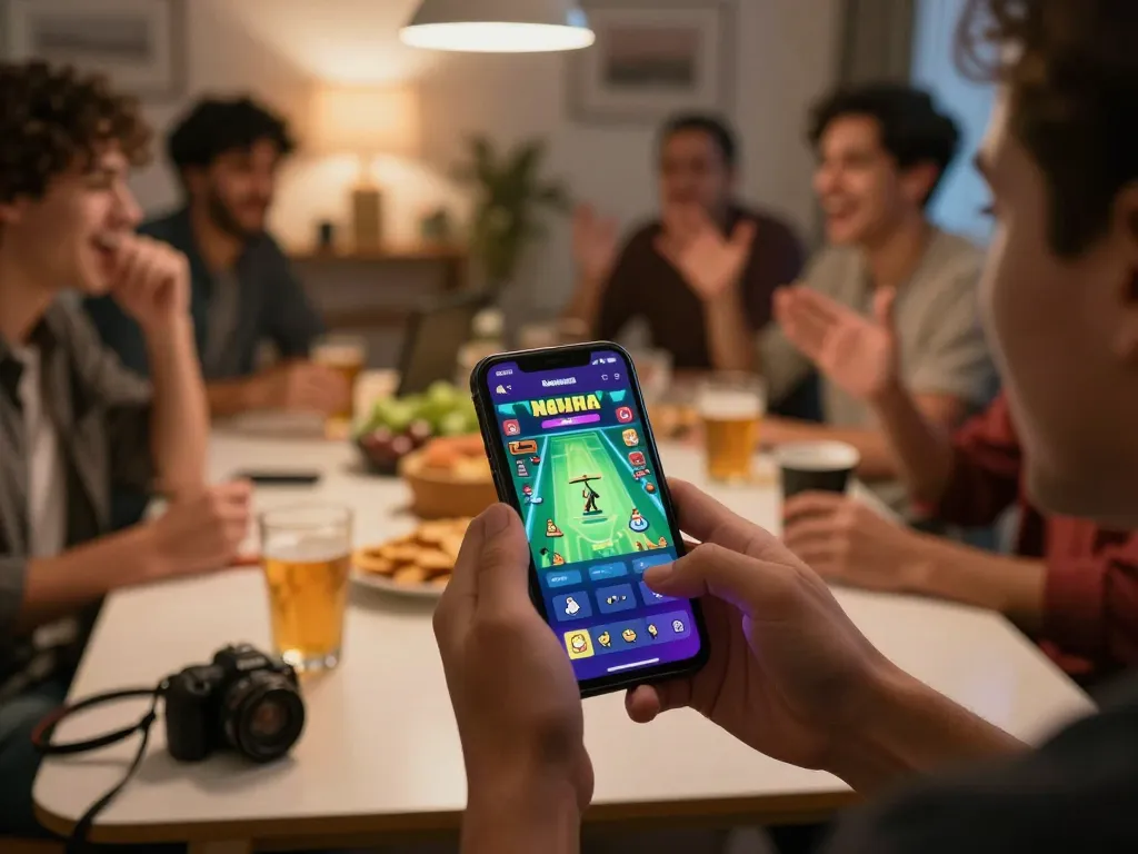 Players excitedly using nano banana flash on mobile devices for real-time gaming action.