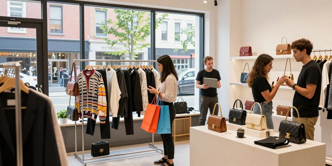 Shoppers exploring stylish replica items at https://shs-dome5.com/ urban boutique, showcasing vibrant street life and premium products.