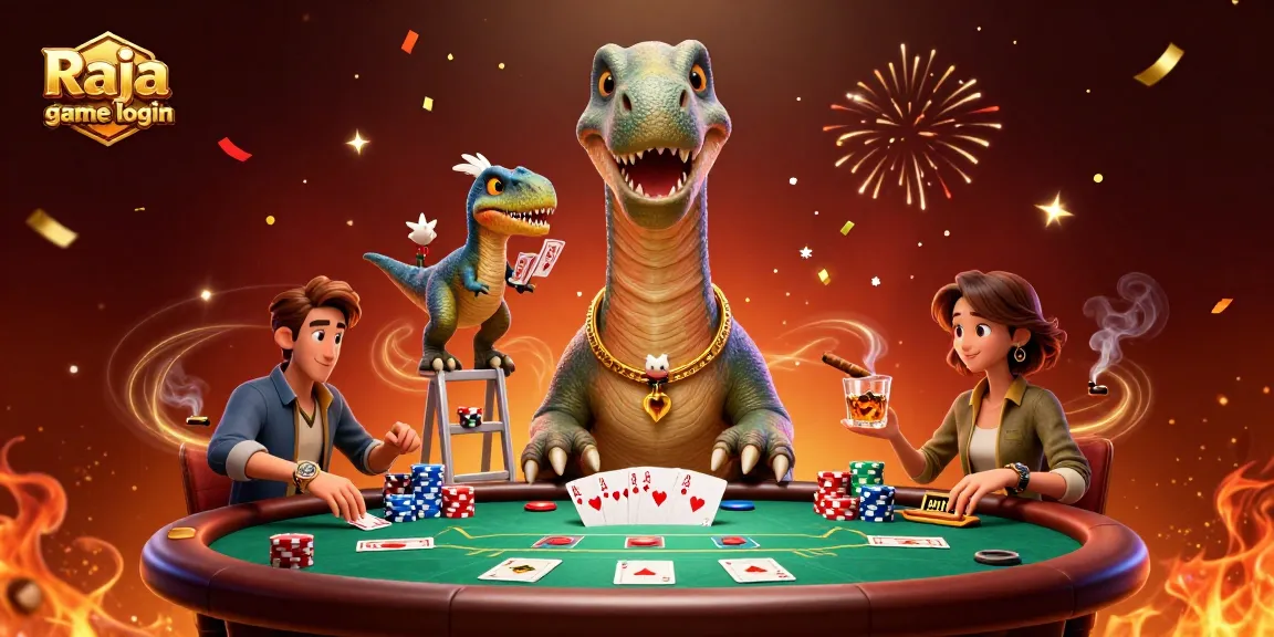 Engage with exciting gameplay on Raja game login amidst vibrant casino elements and 3D characters.
