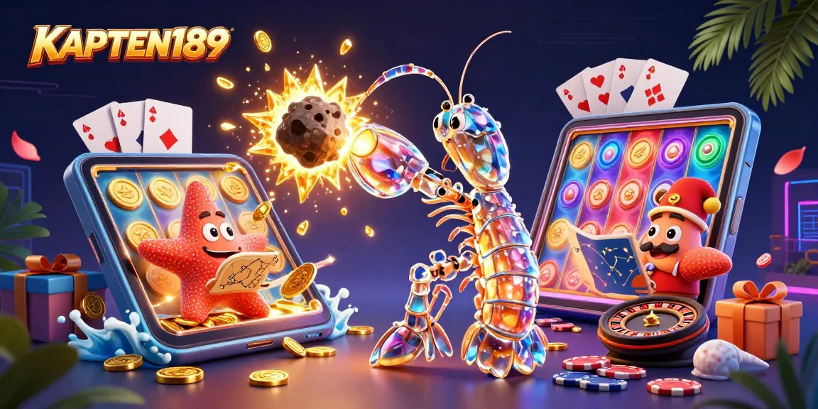 KAPTEN189 merayakan keberuntungan dengan slot online yang penuh dengan koin emas dan permainan kasino lainnya.