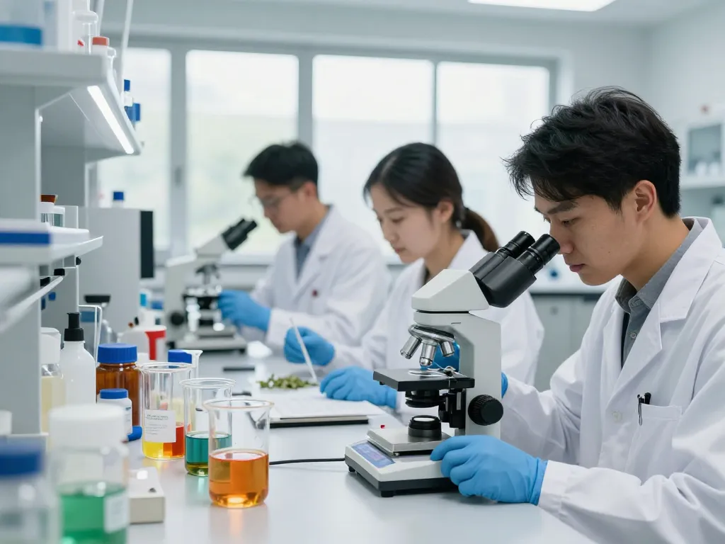 WeeDutch scientists conducting research on premium cannabinoid extracts in a modern lab.