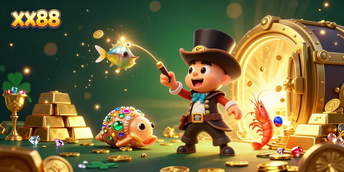 Experience xx88 gameplay with vibrant characters and treasure in this captivating scene.
