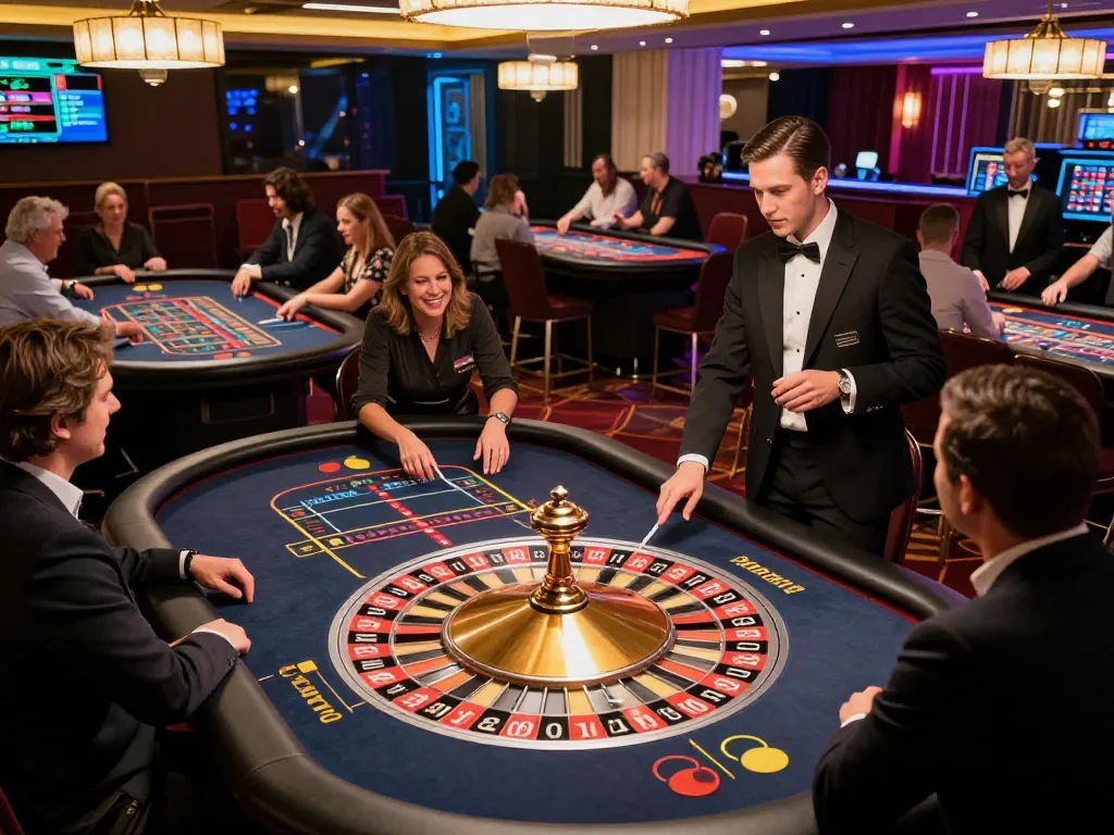 VT88 players enjoying an engaging roulette game in a luxurious casino setting.