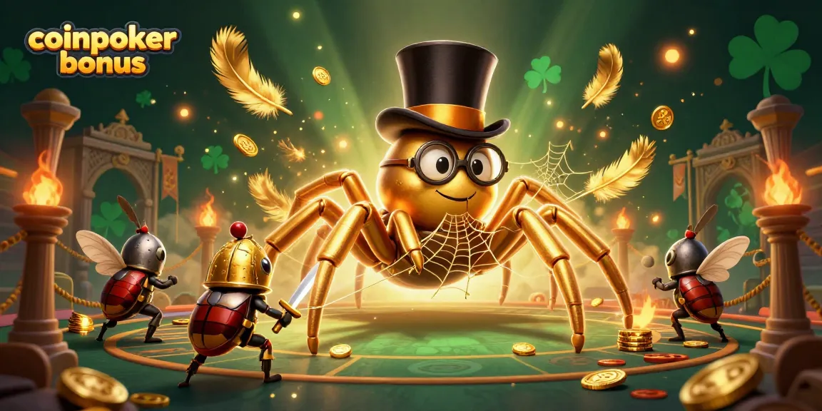 Scopri il coinpoker bonus e divertiti con il poker online, mentre un ragno dorato anima il casinò.
