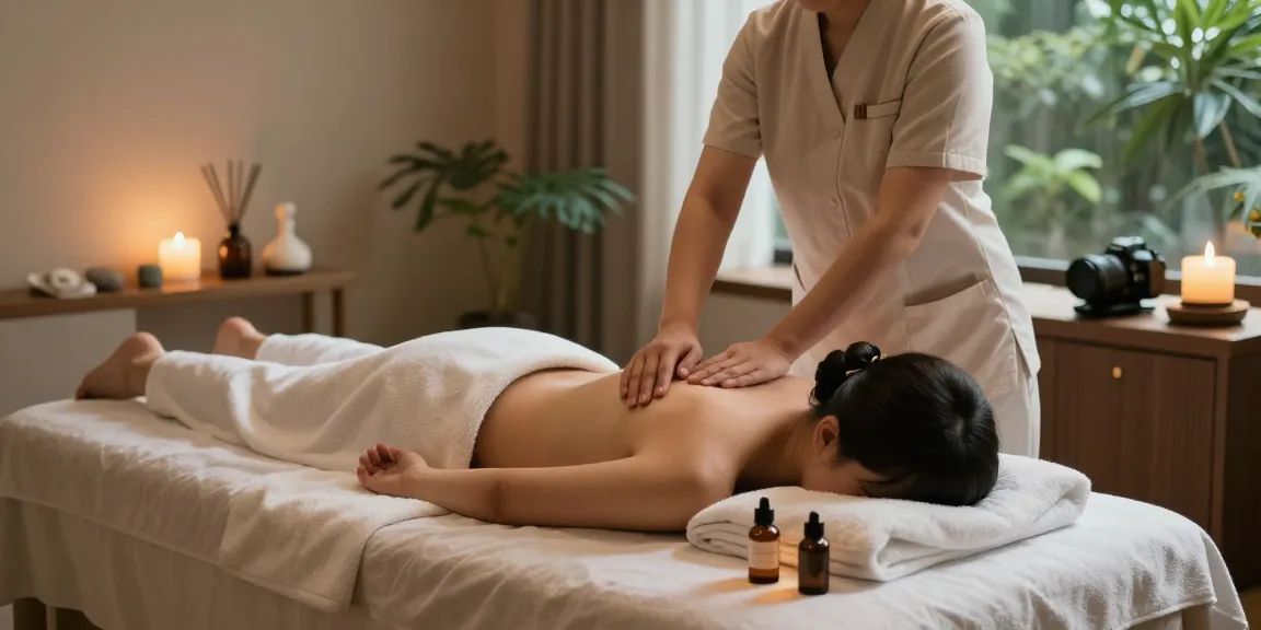 Relaxing 창원마사지 session in a tranquil spa setting with soothing oils and serene ambiance.