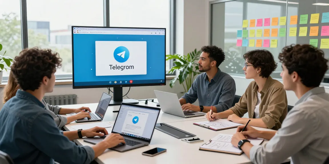 Secure messaging and video calling using Telegram Download in a modern workspace environment with collaboration.
