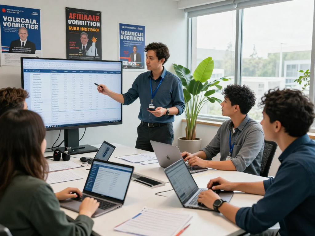 Remove negative news about candidate during political strategy meeting with team analyzing data.