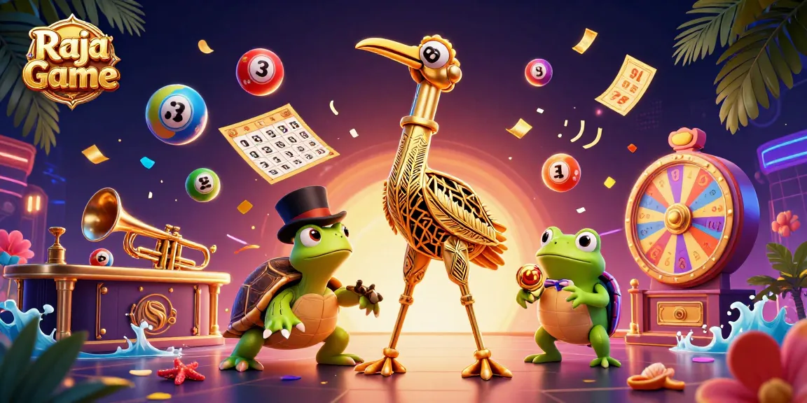 Engage in thrilling gameplay with Raja Game at a vibrant casino, featuring lottery balls and festive atmosphere.