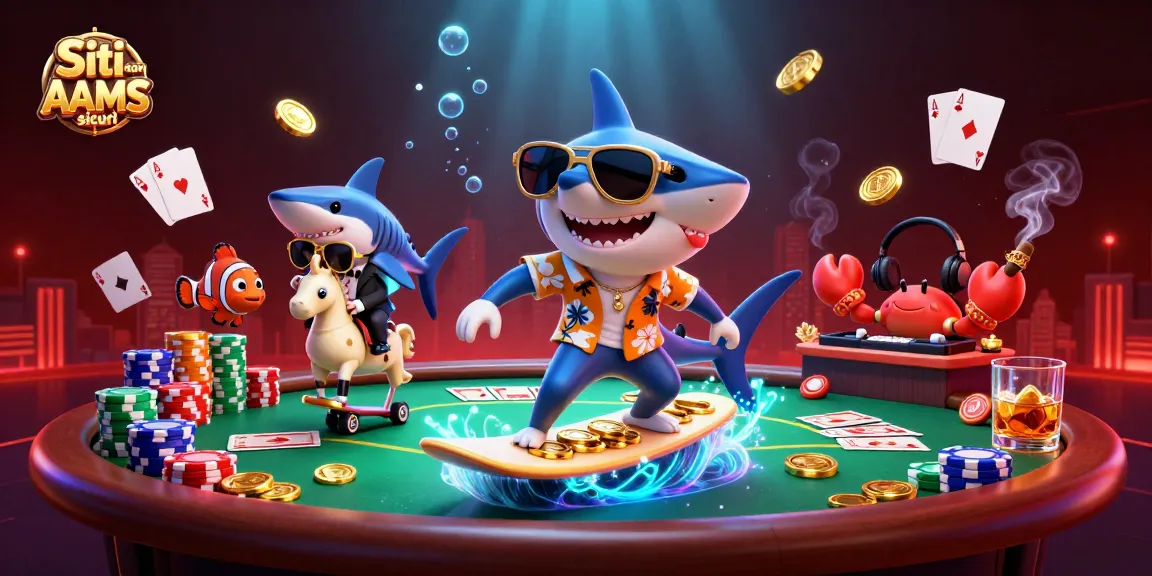 Scopri Siti non AAMS sicuri con una vivace scena di casinò subacqueo, con personaggi giocosi.