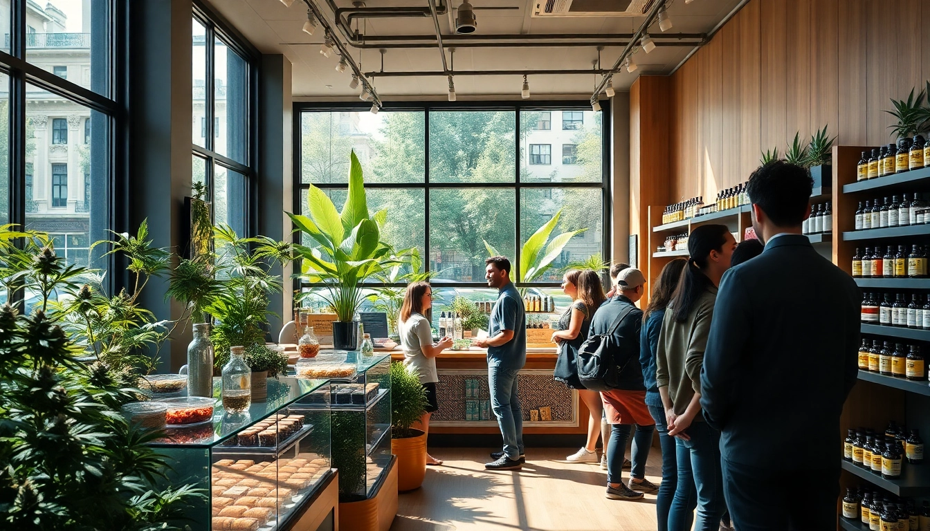Discover premium cannabis products at a modern Weed Store with inviting displays and friendly staff.