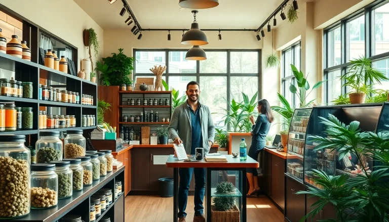 Shop at a spacious Weed Store featuring friendly staff and a variety of cannabis products.