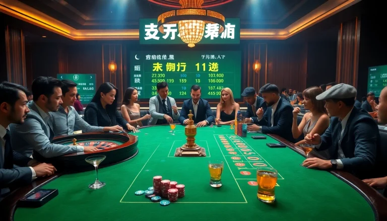 Experience the thrill of แทงบอล at a luxurious casino table with colorful chips and live betting odds.