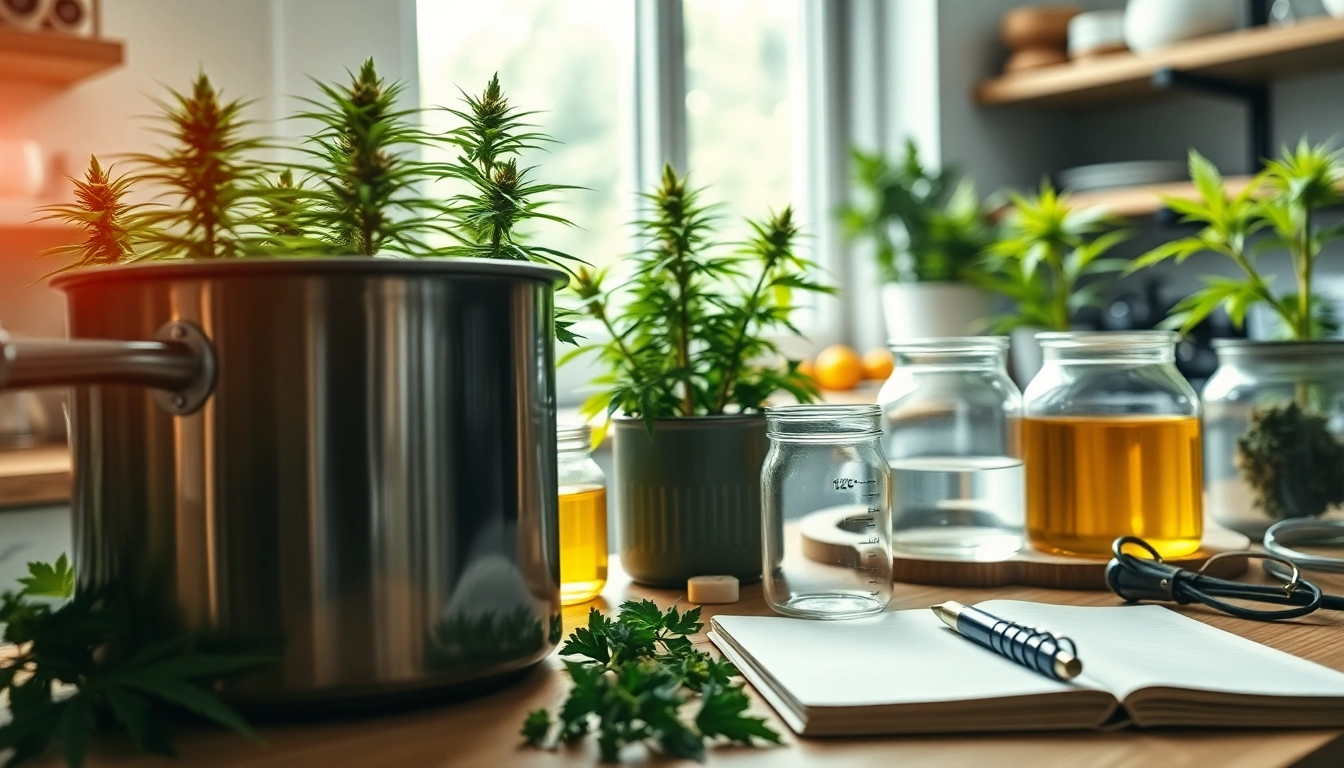 Learn how to make THC oil in a professional kitchen with fresh cannabis plants and extraction tools.