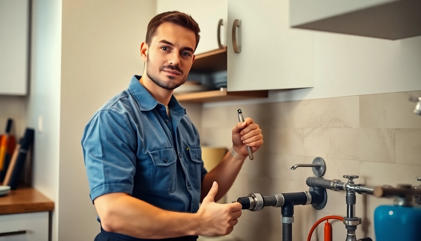 Emergency plumbers on holidays or weekends fixing a burst pipe in NYC kitchen.